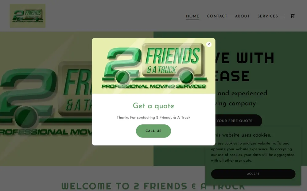 2 Friends and a Truck Moving & Storage Company homepage