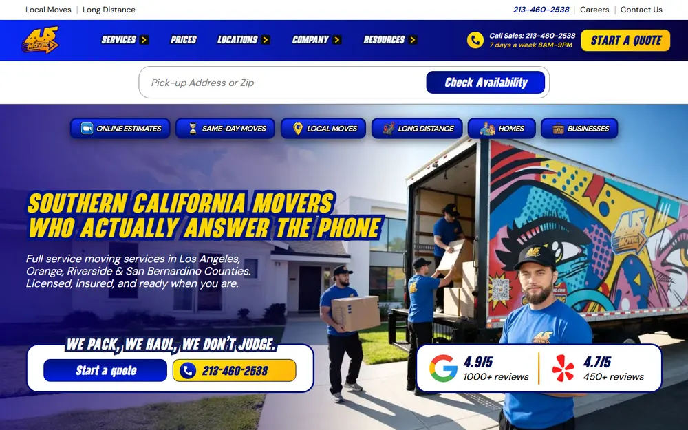 4US MOVING homepage