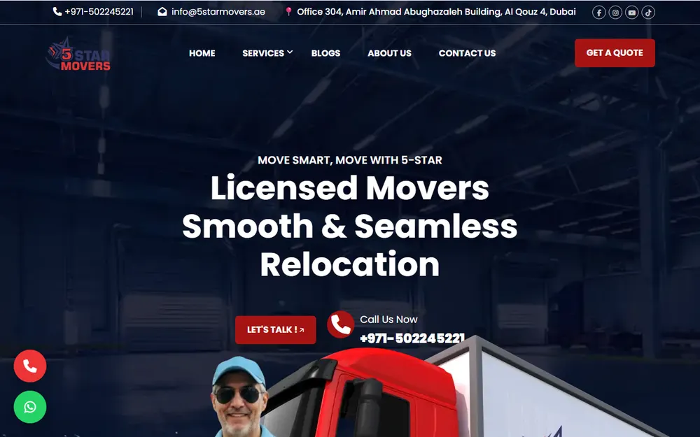 5 Star Movers homepage
