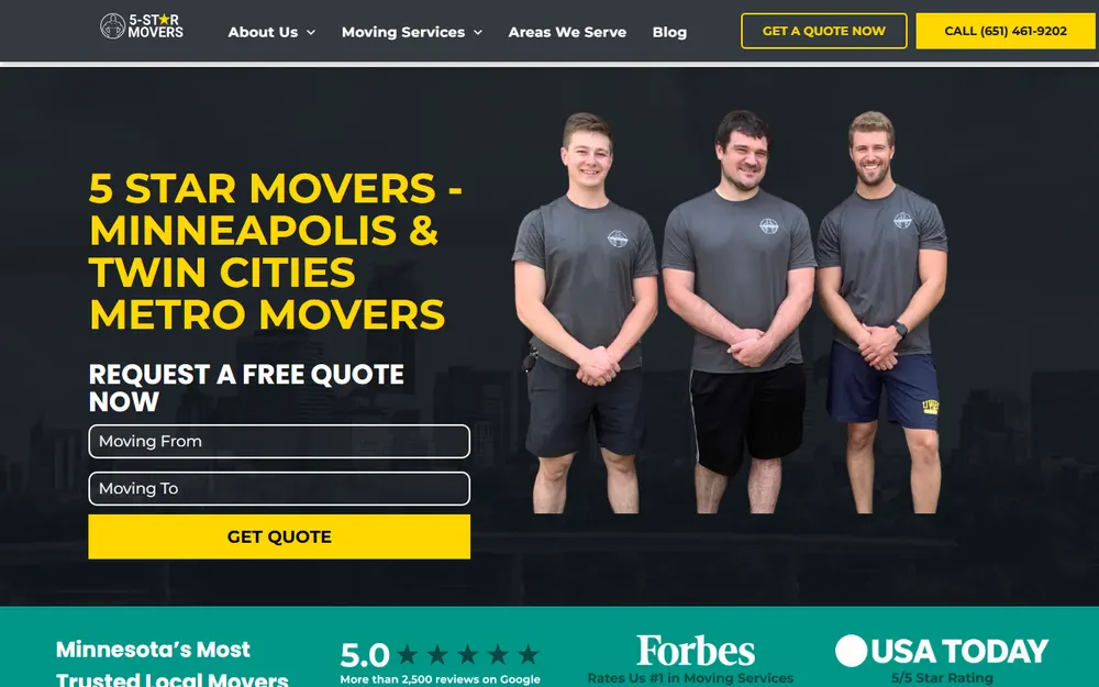 5-Star Movers homepage