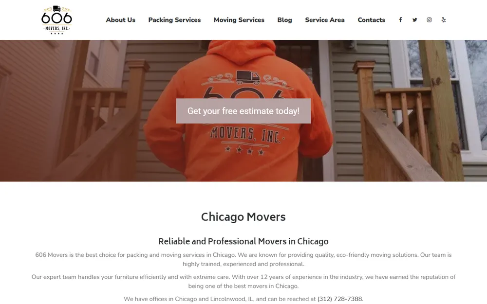 606 Movers, Inc. homepage