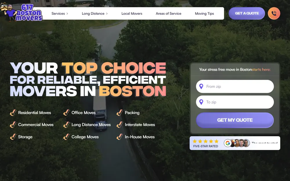 617 Boston Movers homepage