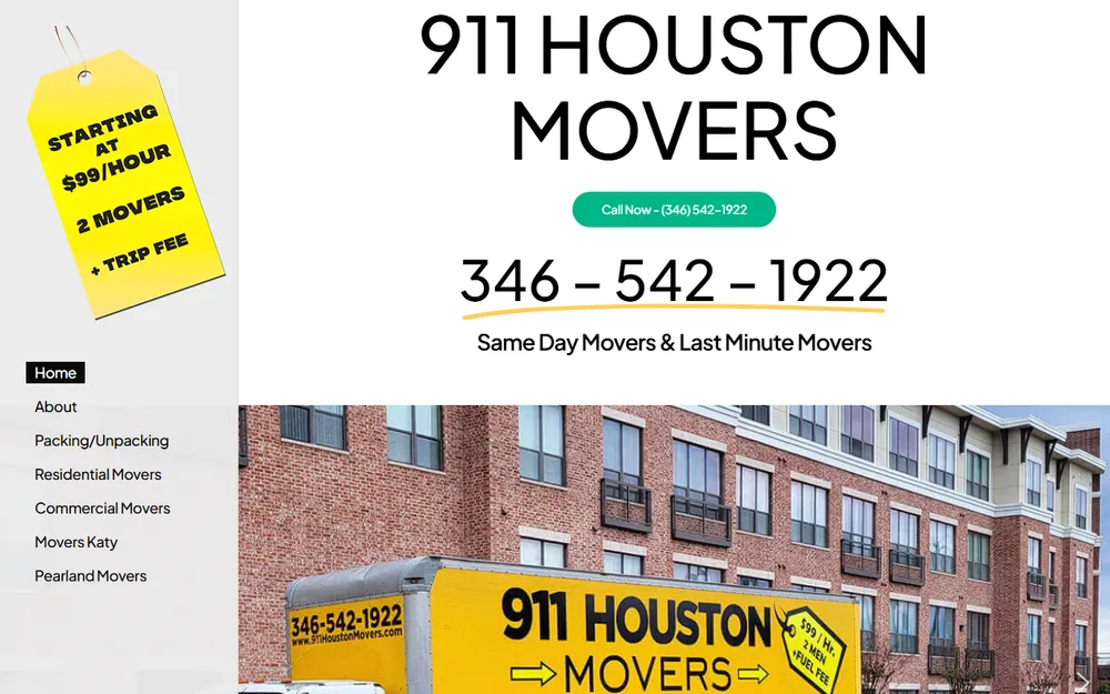 911 Houston Movers homepage
