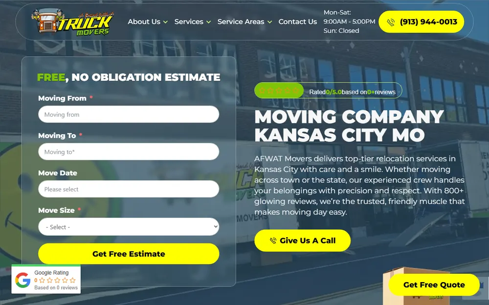 A Friend With A Truck Movers homepage