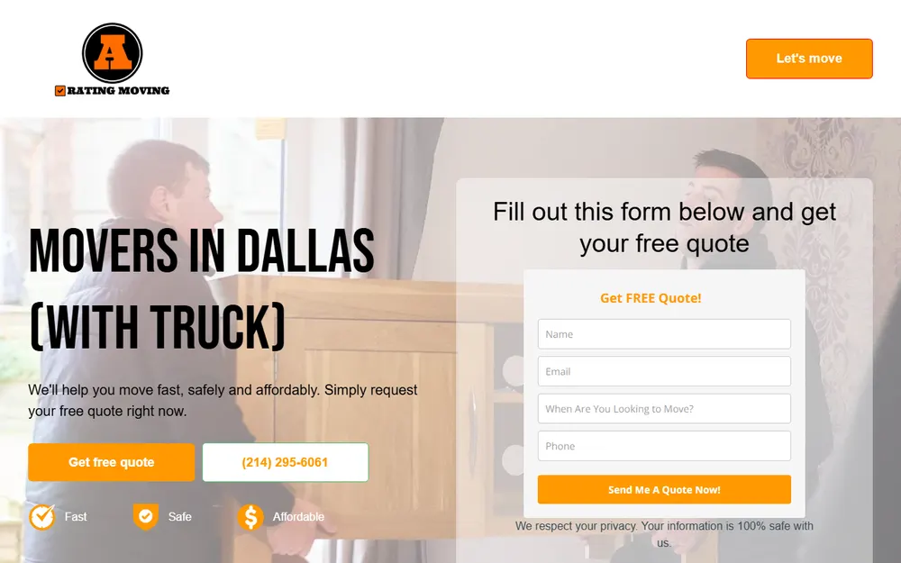 A Rating Moving LLC homepage