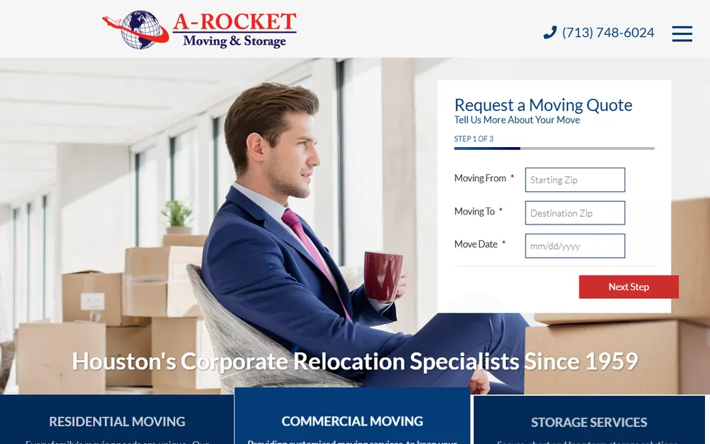 A - Rocket Moving & Storage homepage