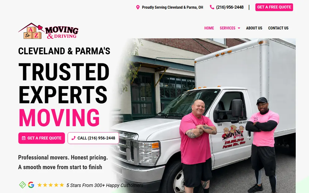 A to Z Moving and Driving, LLC homepage