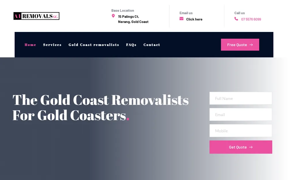 A1 Removals and Storage Gold Coast homepage