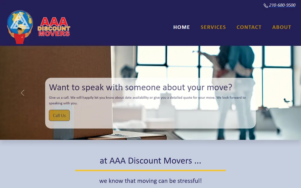 AAA Discount San Antonio Movers homepage