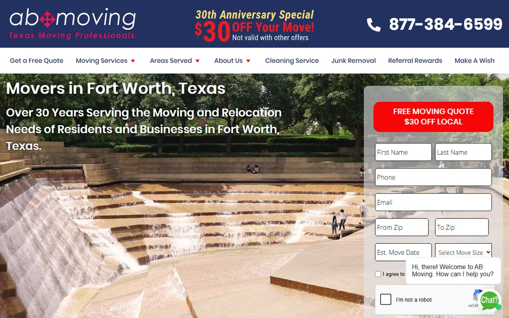 AB Moving homepage