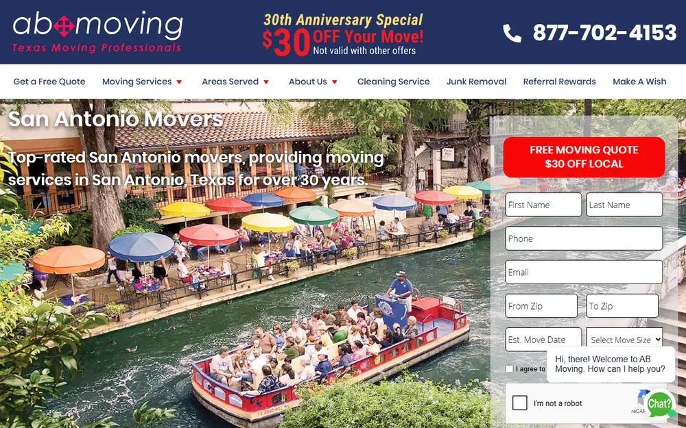 AB Moving homepage