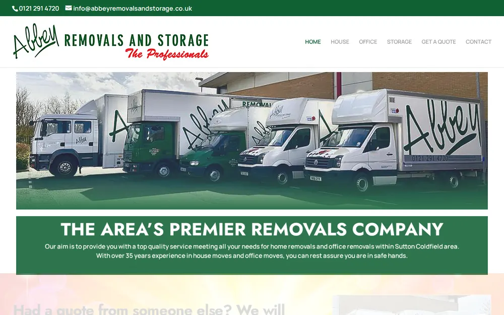 Abbey Removals and Storage of Sutton Coldfield homepage