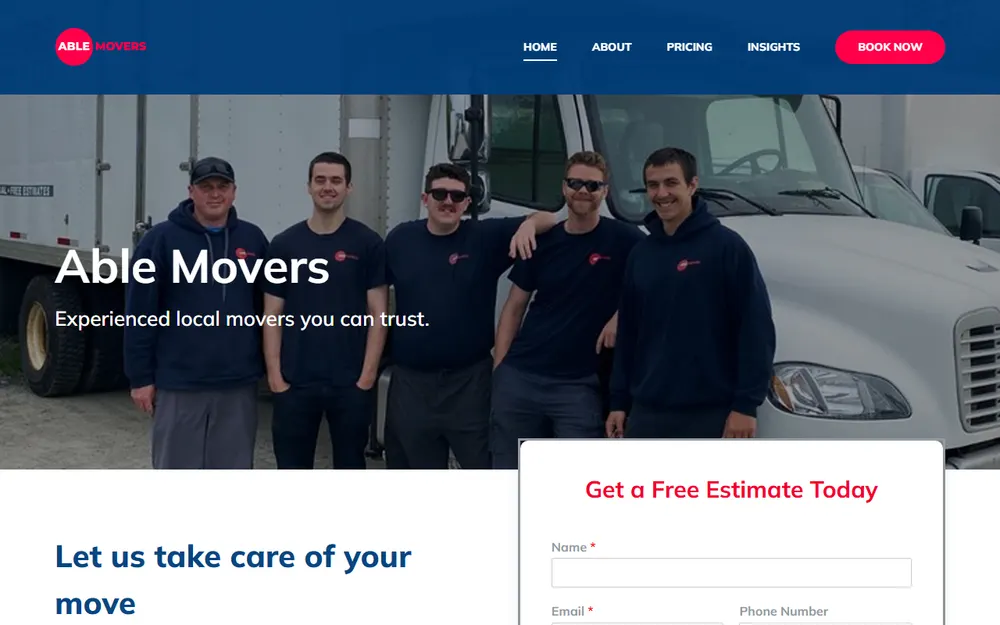 Able Movers homepage