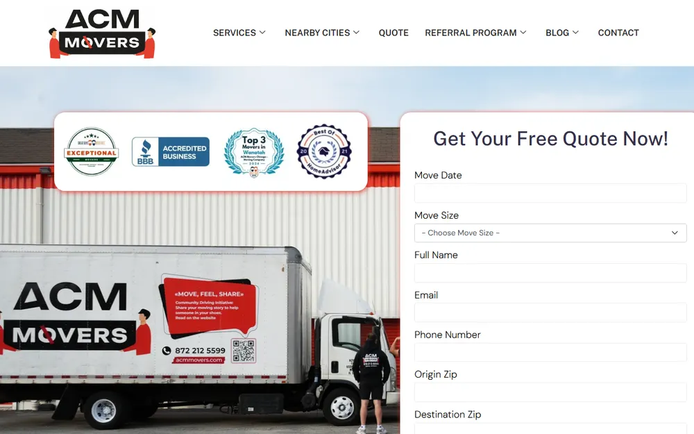 ACM Movers Chicago and Storage homepage