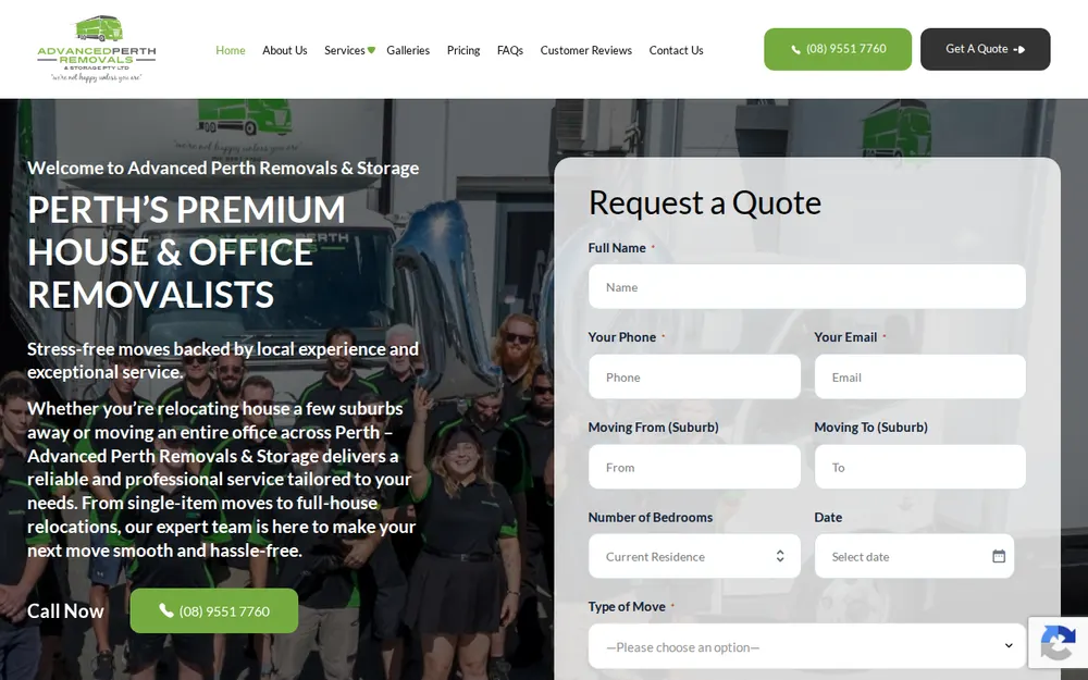 Advanced Perth Removals homepage