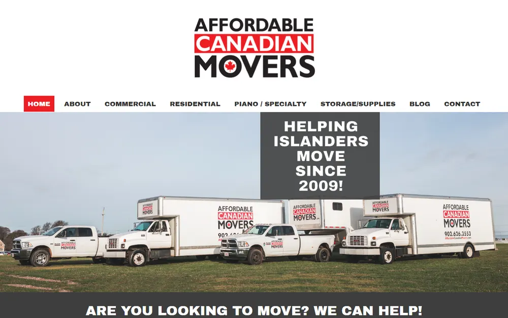 Affordable Canadian Movers homepage