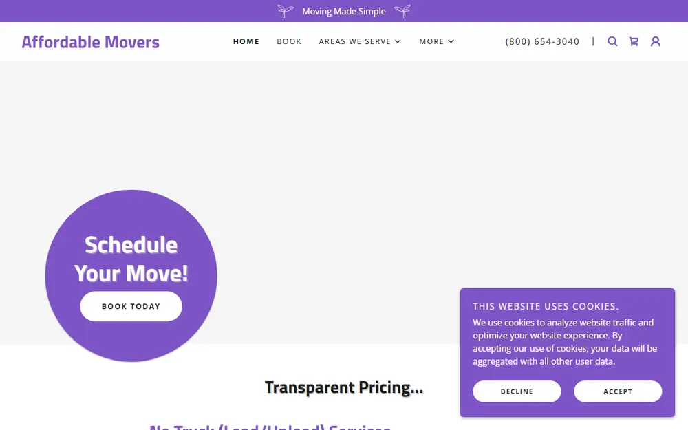 Affordable Movers homepage