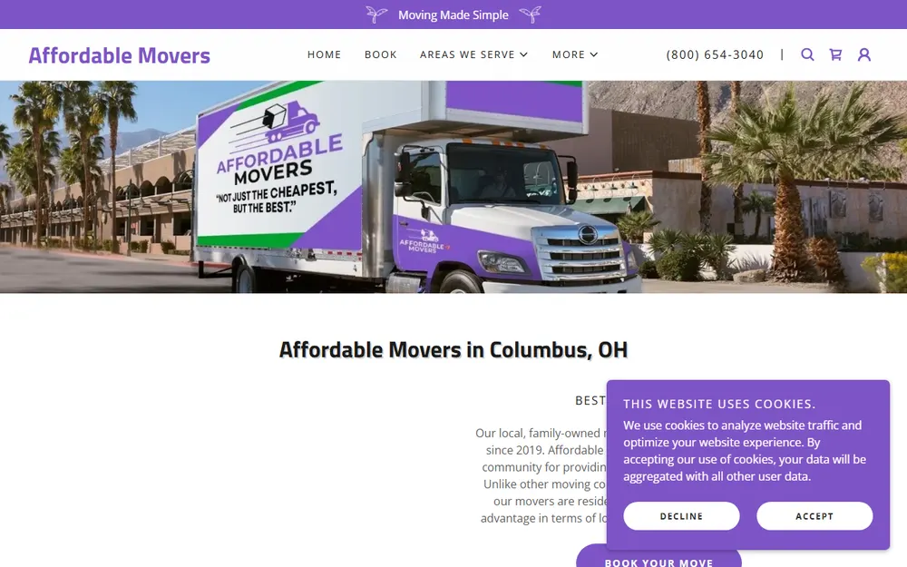 Affordable Movers homepage
