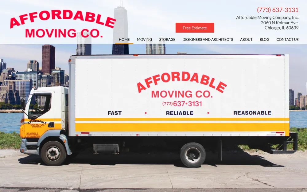 Affordable Moving Company homepage