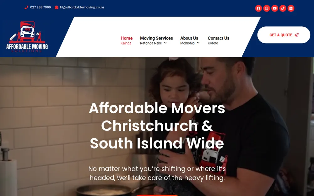 Affordable Moving Solutions homepage