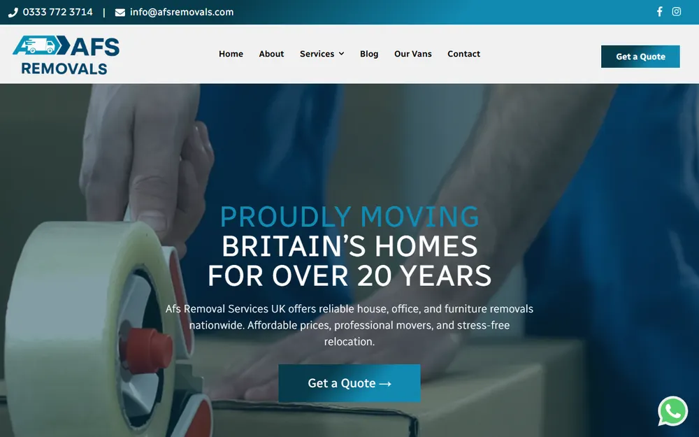 AFS Removals homepage