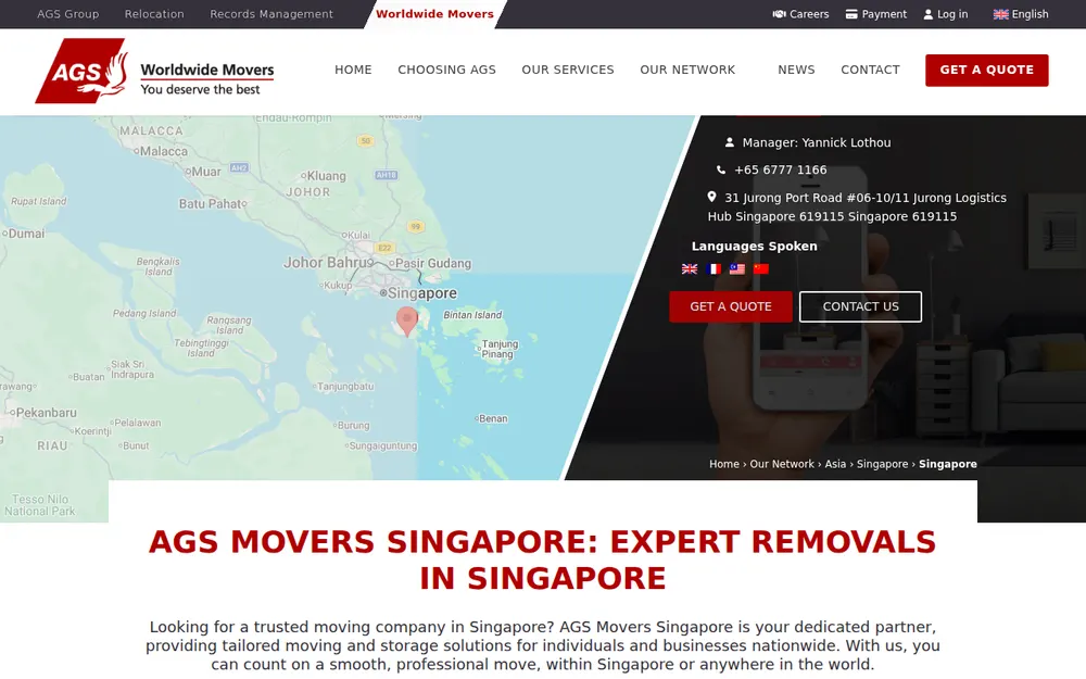 AGS Worldwide Movers - Singapore homepage