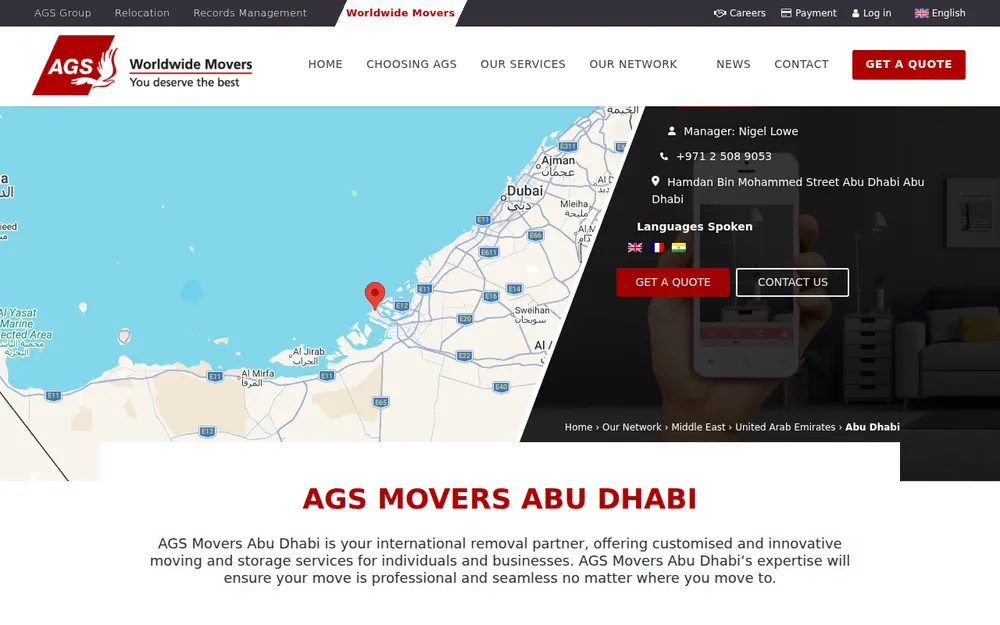 AGS Worldwide Movers - UAE, Abu Dhabi homepage