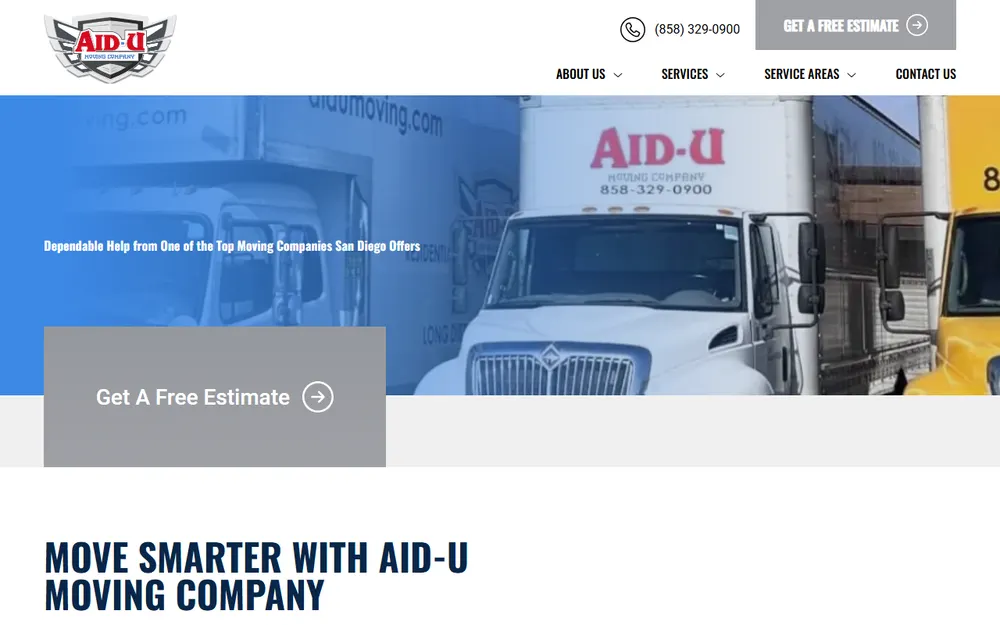 Aid-U Moving Company homepage
