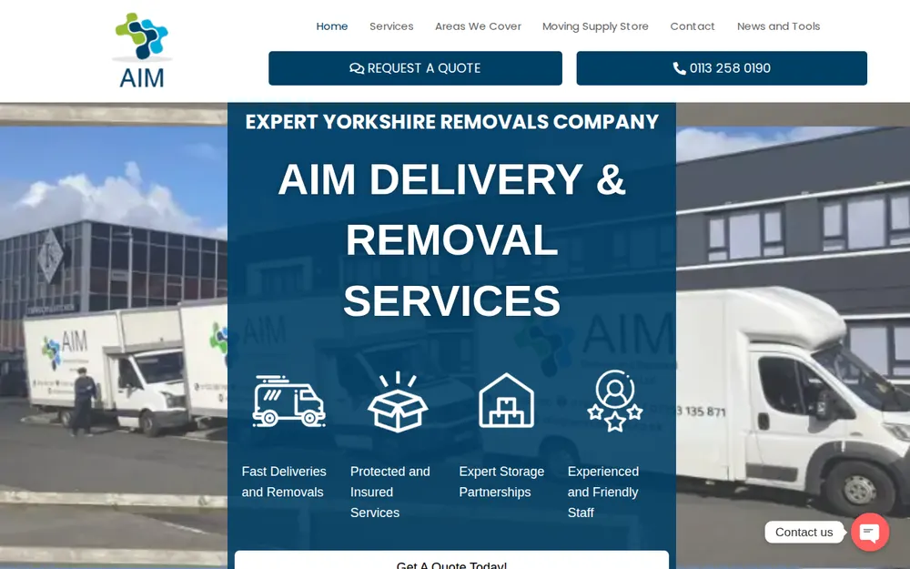 Aim Delivery and Removals Ltd homepage