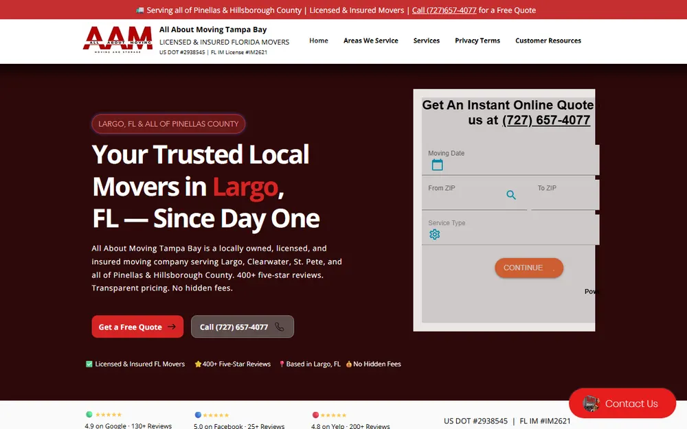 All About Moving Tampa Bay homepage