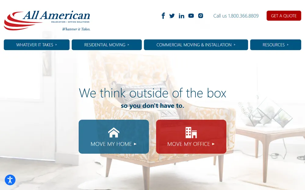 All American Relocation homepage
