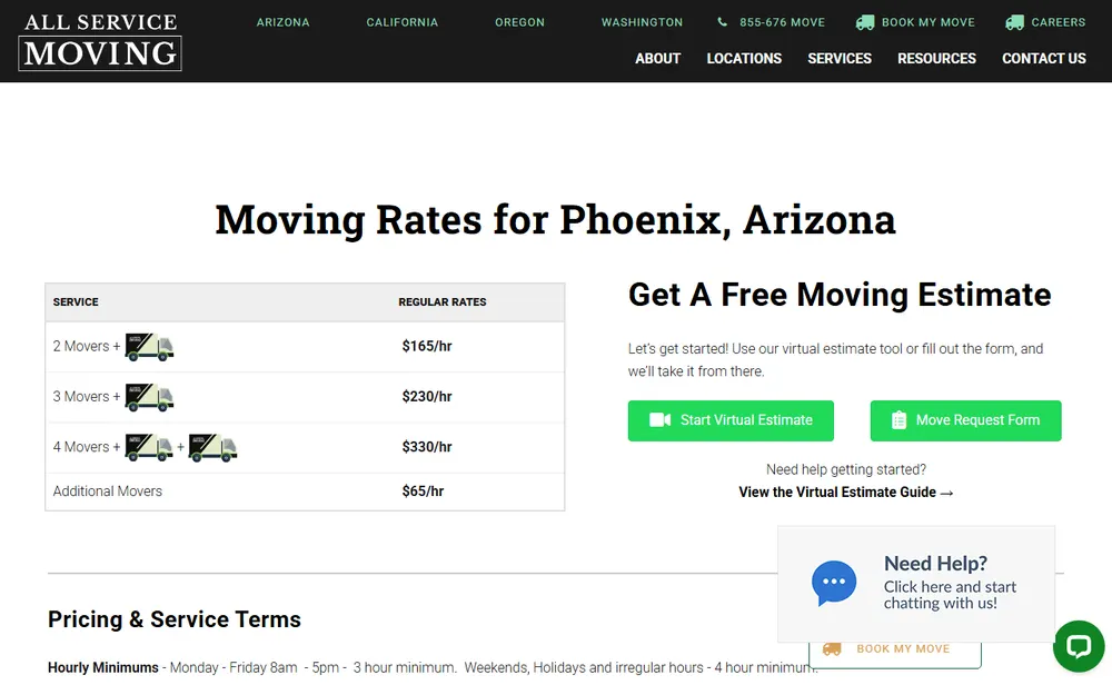 All Service Moving Phoenix homepage