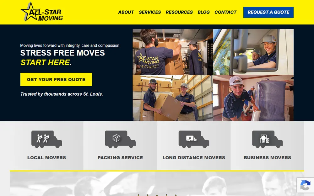 All-Star Moving homepage