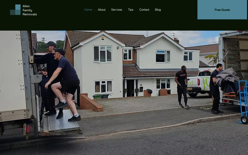 Allen Family Removals homepage