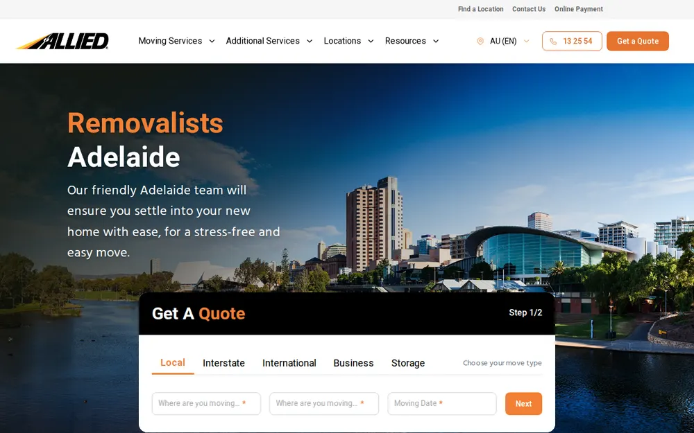 Allied Moving Services homepage