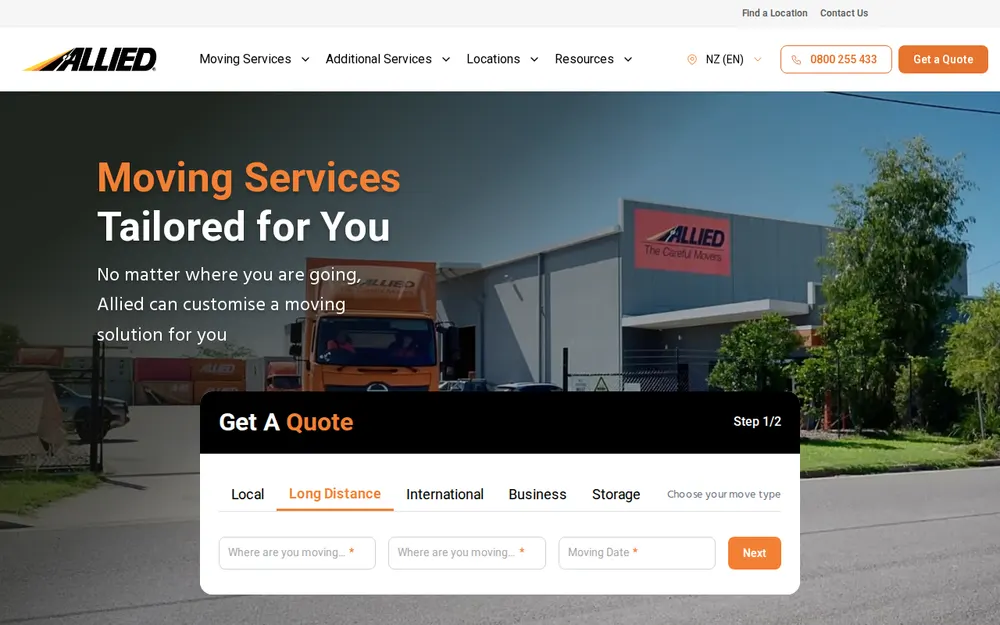 Allied Moving Services homepage