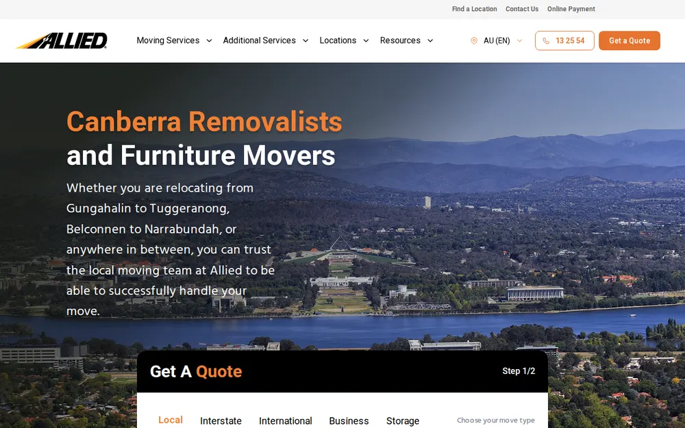 Allied Moving Services homepage
