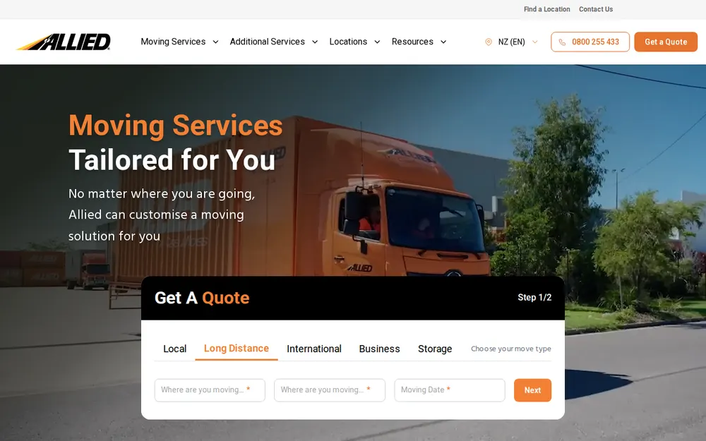 Allied Moving Services homepage