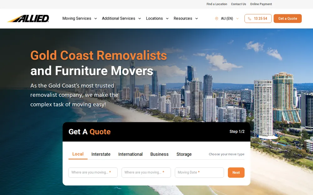 Allied Moving Services homepage