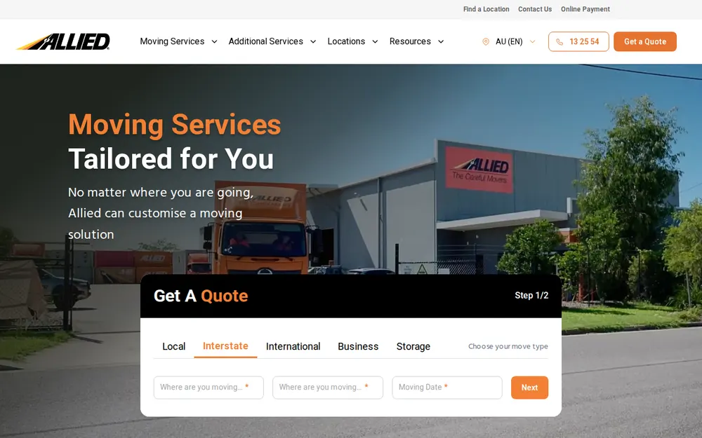 Allied Moving Services homepage