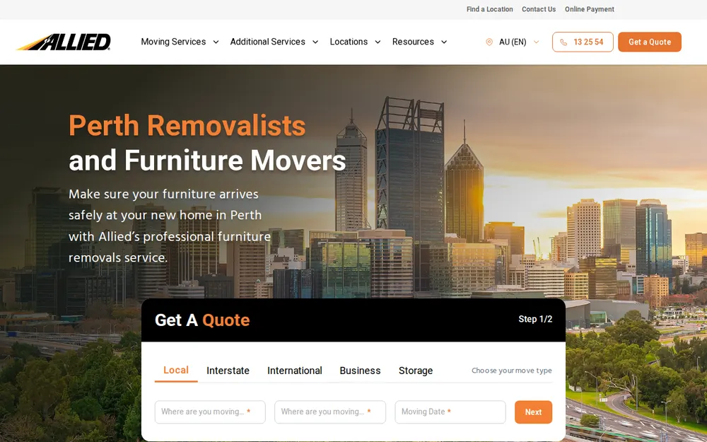 Allied Moving Services homepage