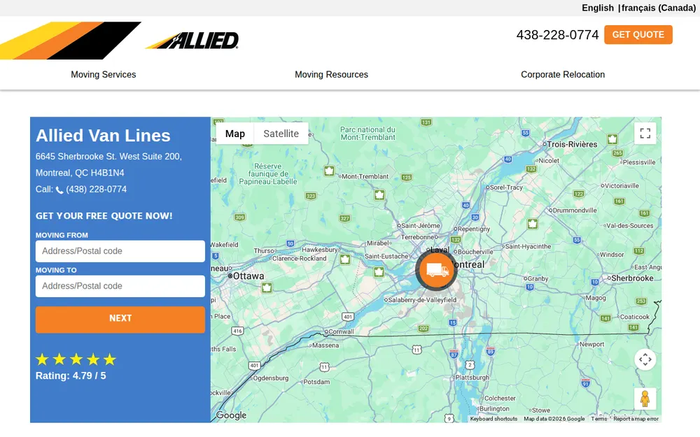 Allied Van Lines homepage