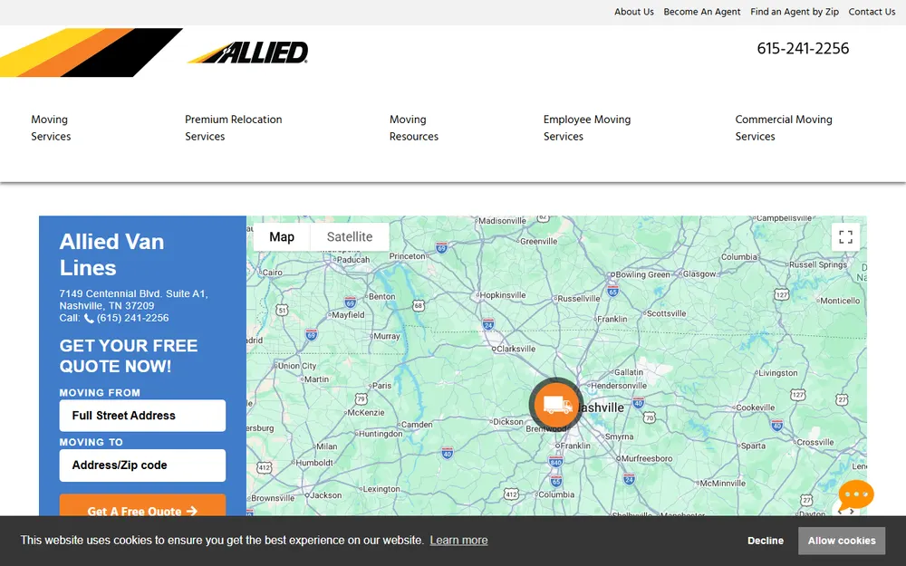 Allied Van Lines homepage