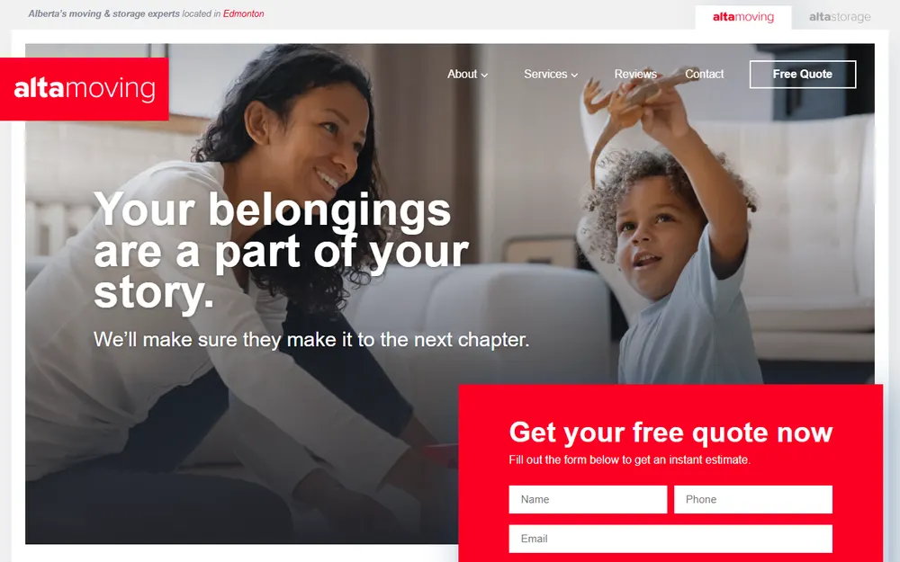 ALTA MOVING homepage