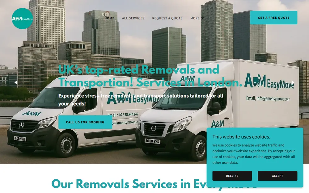 A&M EasyMove Removals homepage