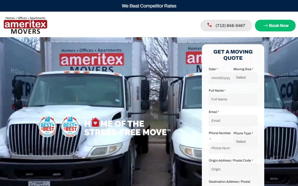 Ameritex Movers Houston - Packers and Movers Houston homepage