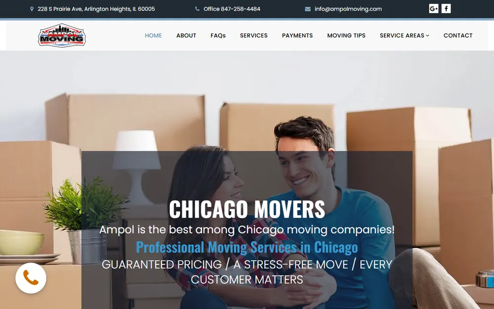Ampol Moving, Inc. homepage