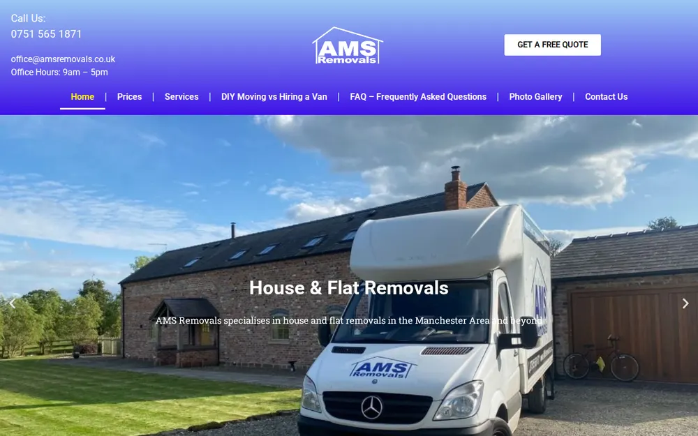 AMS Removals homepage