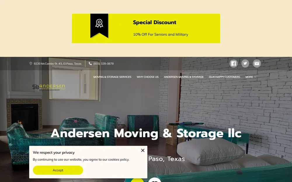 Andersen Moving & Storage llc homepage