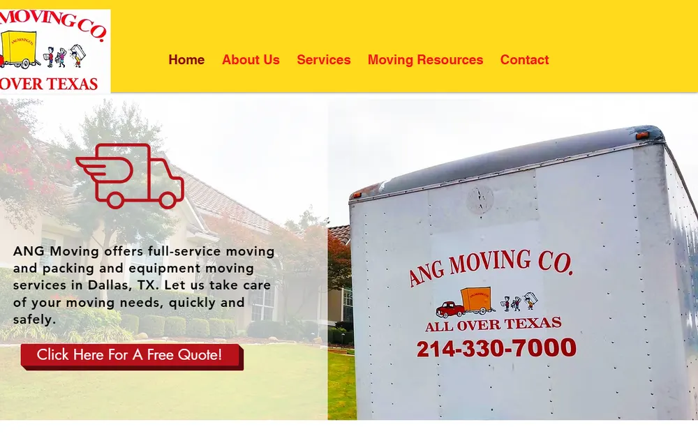 Ang Moving Co homepage